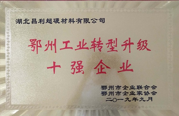 熱烈祝賀湖北昌利公司榮獲鄂州工業(yè)轉(zhuǎn)型升級10強企業(yè)、董事長龍其準榮獲“鄂州工業(yè)優(yōu)秀民營企業(yè)家”稱號